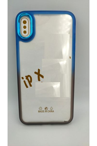Generic Clear Soft Case Compatible with iPhone X with Gradient Color Contrast Edge Style
