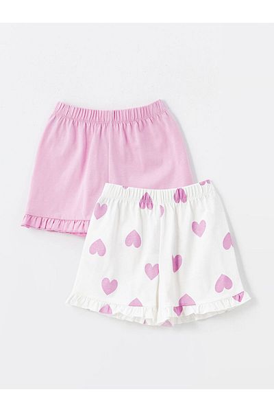 LC Waikiki New Season Elastic Waist Printed Baby Girl Shorts 2-Piece - S4Oo51Z1