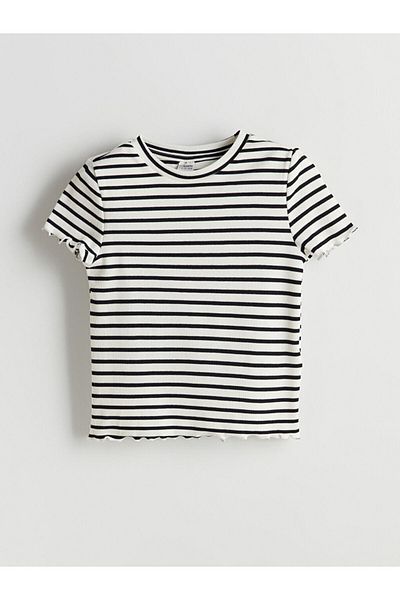 LC Waikiki Nou sezon Crop Tisort pentru fete cu gâtul rotund pentru copii, pachet de 2 - S5EL78Z4