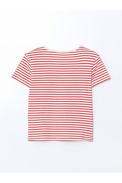 LC Waikiki New Season Crew Neck Striped Girls' T-Shirt - S5Gj66Z1