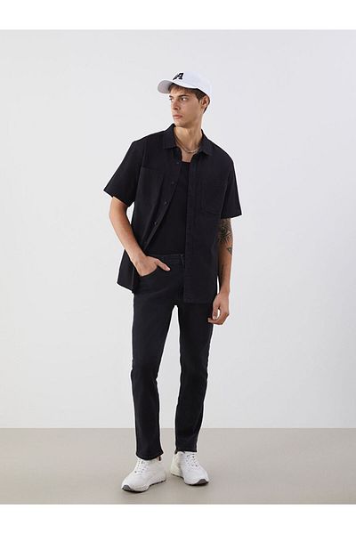 LC Waikiki Cămașă de jeans pentru bărbați, cu mânecă scurtă, sezon nou - S5KA53Z8