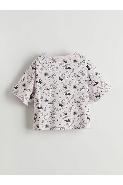 LC Waikiki Ecru Crew Neck Girl's T-Shirt