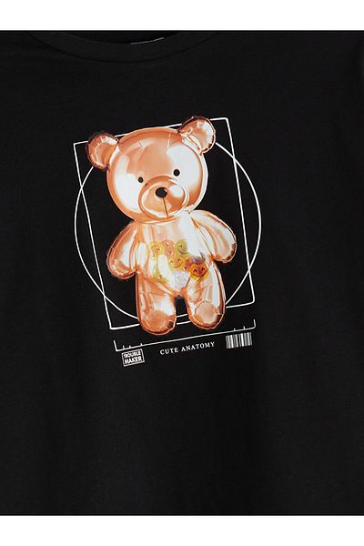 LC Waikiki Black Crew Neck Girl's T-Shirt