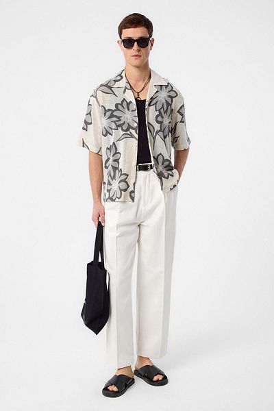 Antioch Gray Patterned Men's Shirt
