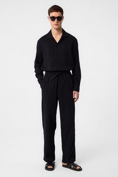 Antioch Men's Black Textured Trousers