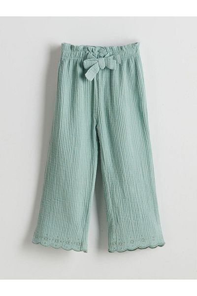 LC Waikiki New Season Elastic Waist Muslin Girls' Trousers - S5Dh05Z1