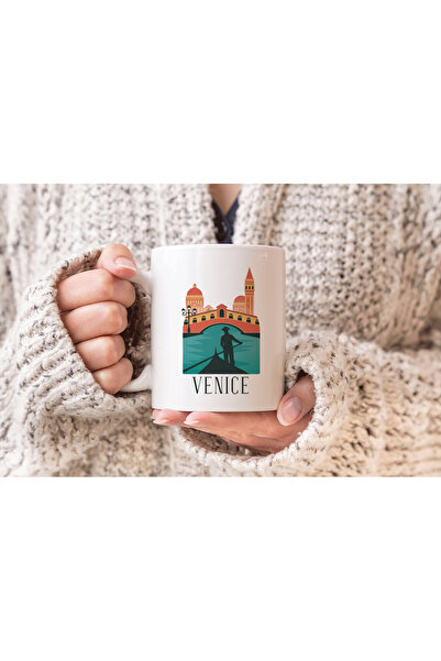 MODA Italy Venice Printed Gift Porcelain Mug Cup