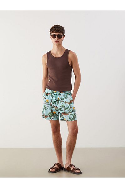LC Waikiki Nou sezon, lungime scurtă, cu model pentru bărbați, sorturi marine - S5CI31Z8