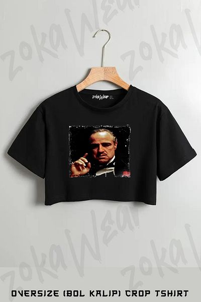 ZOKAWEAR Marlon Brando2 εμπριμέ υπερμεγέθη Crop T-Shirt