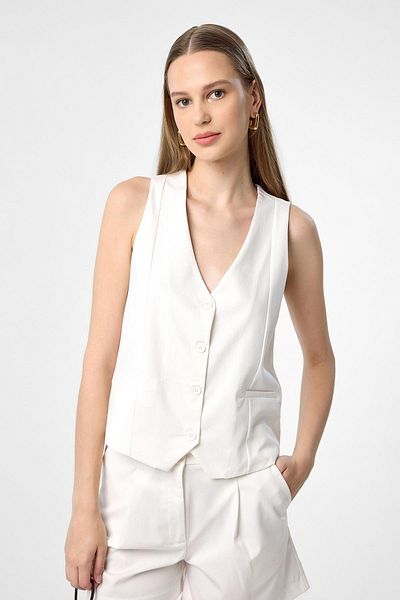 Antioch Ecru Vest-Shorts Women's Set
