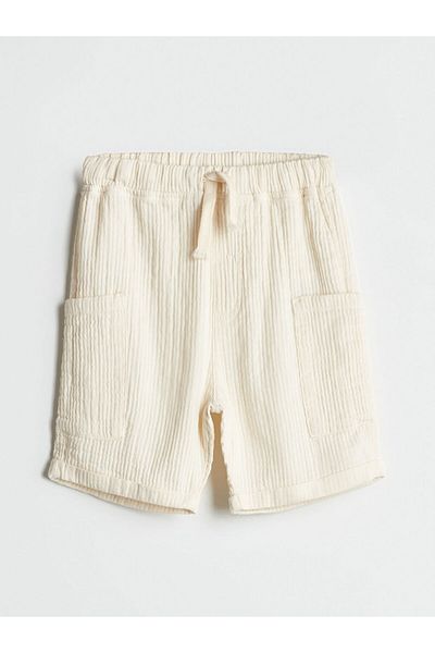 LC Waikiki Green Elastic Waist Basic Muslin Boy's Shorts