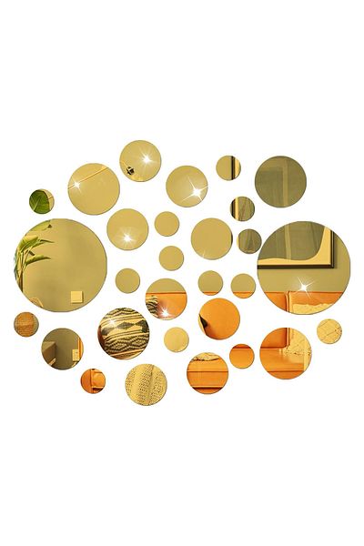 OEM Set of 36 acrylic glass mirrors, Round model, Waterproof, Interior design, Easy to