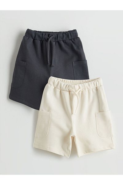 LC Waikiki New Season Boys' Shorts with Elastic Waist 2-Piece - S5Gv21Z1