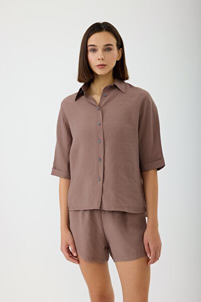 Sevilen Tekstil Κοντομάνικο πουκάμισο με μανίκια νυχτερίδας