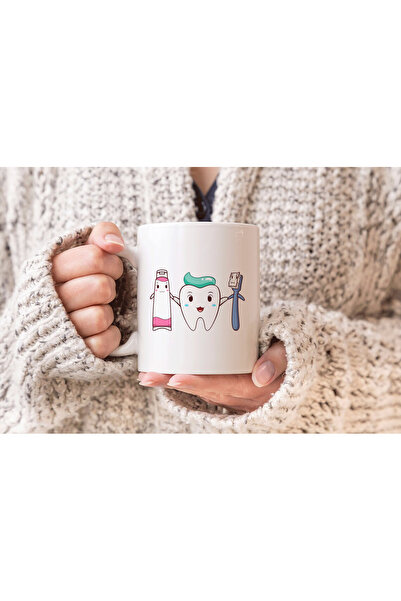 MODA كوب بورسلين هدية مطبوع عليه طبيب الأسنان