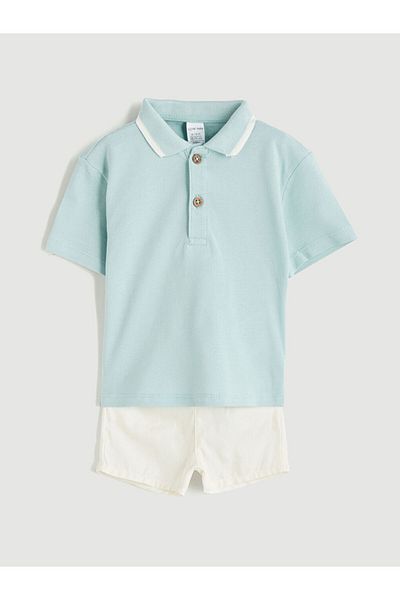LC Waikiki Polo Neck Baby Boy T-Shirt and Shorts 2-Piece