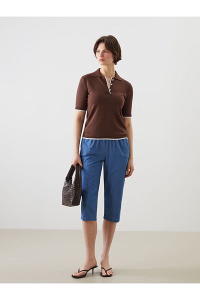 LC Waikiki Νέα σεζόν Γυναικείο Jean Capri με ελαστική μέση - S5PD43Z8