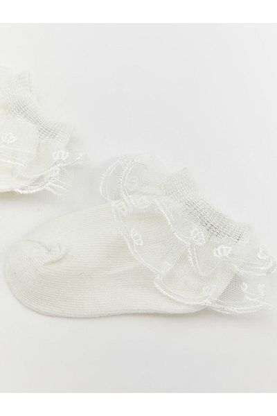 LC Waikiki New Season Basic Lace Baby Girl Booties Socks 2-Piece - S5Gq13Z1