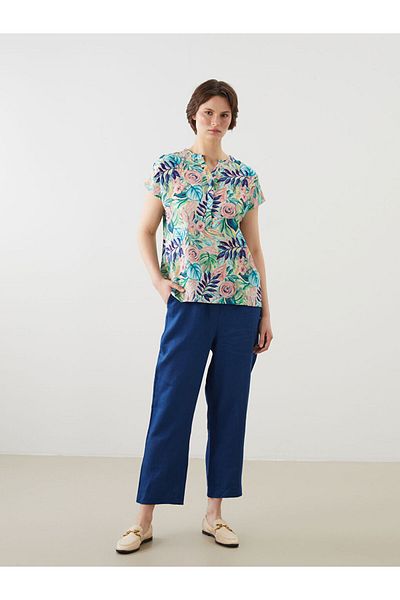 LC Waikiki New Season Elastic Waist Linen Women's Trousers - S5K576Z8