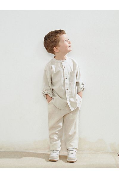 LC Waikiki New Season Elastic Waist Linen Boy's Trousers