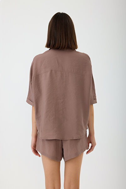 Sevilen Tekstil Κοντομάνικο πουκάμισο με μανίκια νυχτερίδας