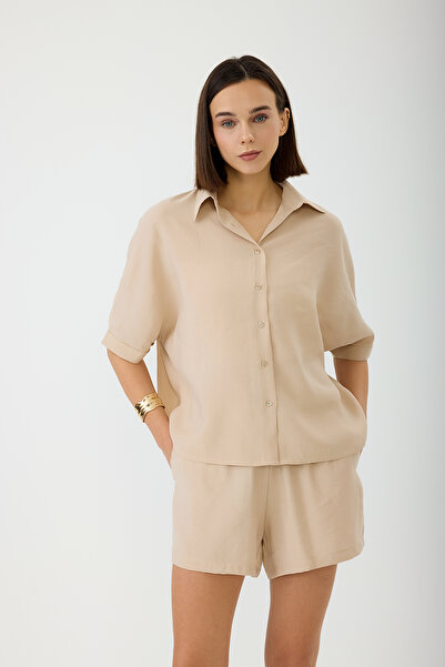 Sevilen Tekstil Κοντομάνικο πουκάμισο με μανίκια νυχτερίδας