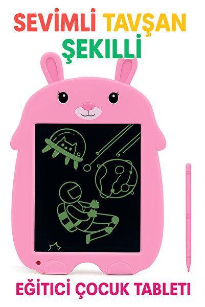 electroawm Tavşan Şekilli LCD Yazı ve Çizim Tableti | Çocuklar İçin Eğitici v...