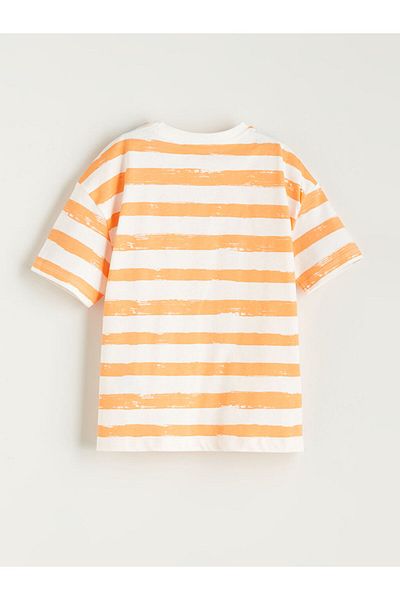 LC Waikiki Ecru Crew Neck Boy's T-Shirt
