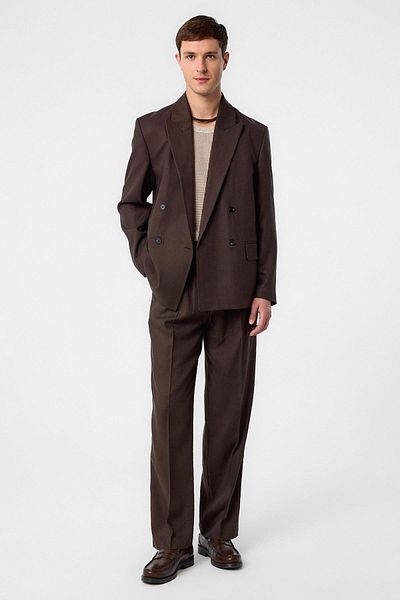 Antioch Brown Relax Fit Linen Blended Men's Blazer Jacket