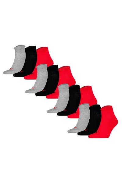 Puma Unisex Quartersocken, 12er Pack - Quarter Plain 12P, Logo, einfarbig