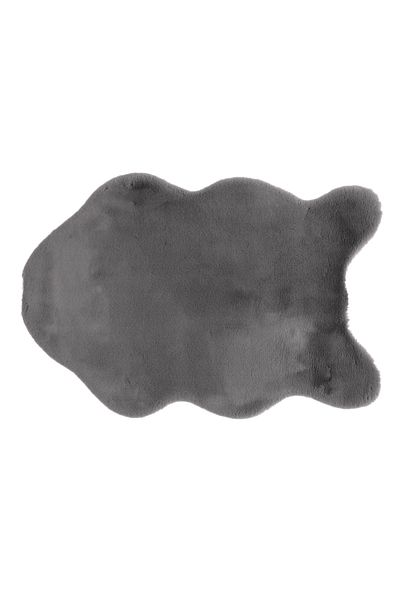 Decorer Artificial Grey Rabbit Fur Rug 90x60 cm