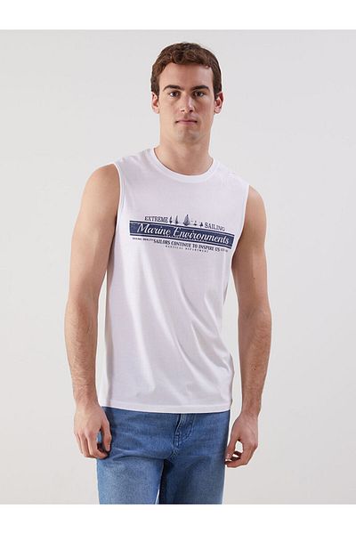 LC Waikiki Ανδρικό αμάνικο μπλουζάκι με στάμπα New Season Crew Neck - S5H374Z8