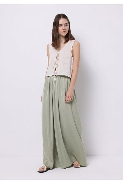 Colin's Regular Fit High Waist Wide Leg Women's Green Trousers