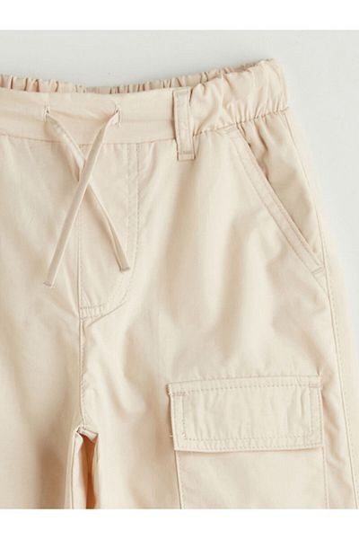 LC Waikiki Beige Elastic Waist Girl Cargo Pants
