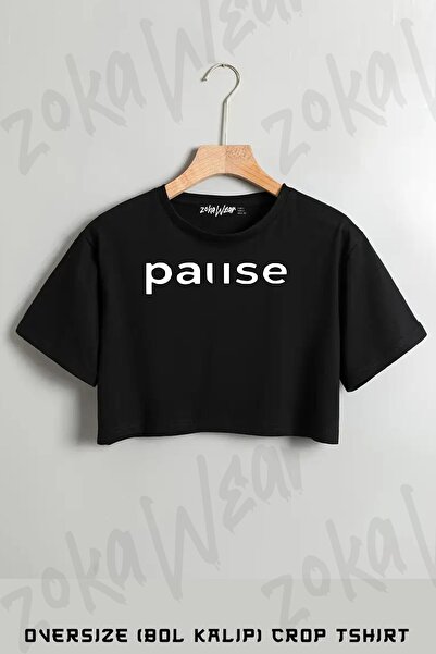 ZOKAWEAR Тениска с овърсайз принт Pause