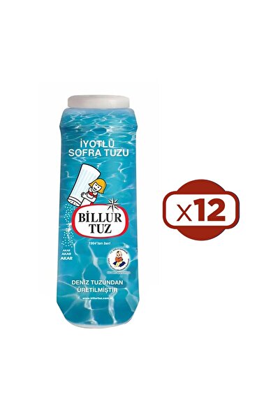Billur Tuz Plastik Tuzluklu 500 G x 12 Adet