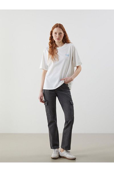 LC Waikiki New Season Crew Neck Printed Oversize Women's T-Shirt - S5Gf08Z8