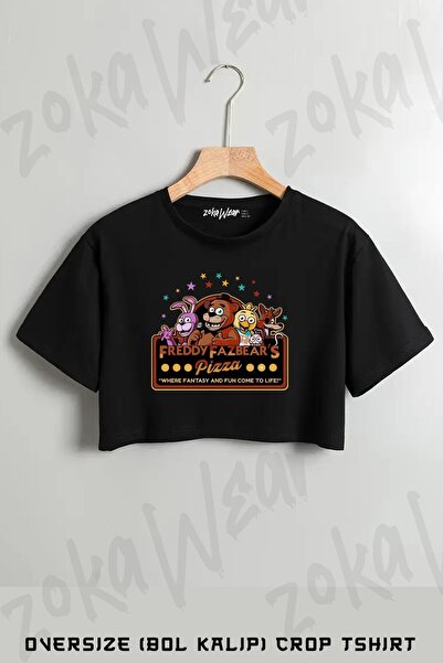 ZOKAWEAR Πέντε νύχτες στο Freddy's fnaf εμπριμέ μπλουζάκι μεγάλου μεγέθους