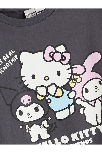 LC Waikiki New Season Crew Neck Hello Kitty Printed Girl's T-Shirt - S5Ge34Z4