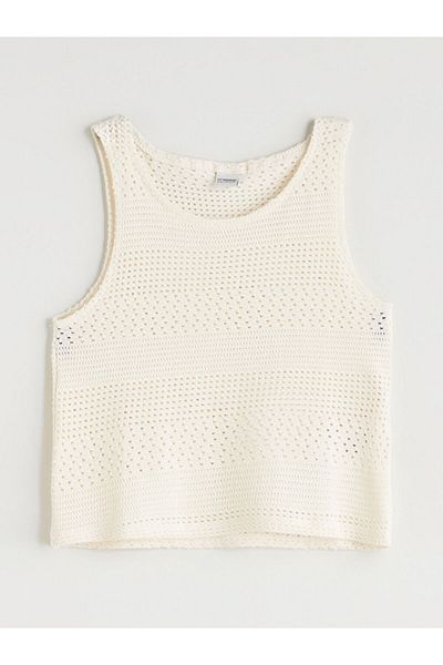 LC Waikiki New Season Crew Neck Openwork Girls Undershirt - S5Qo39Z4