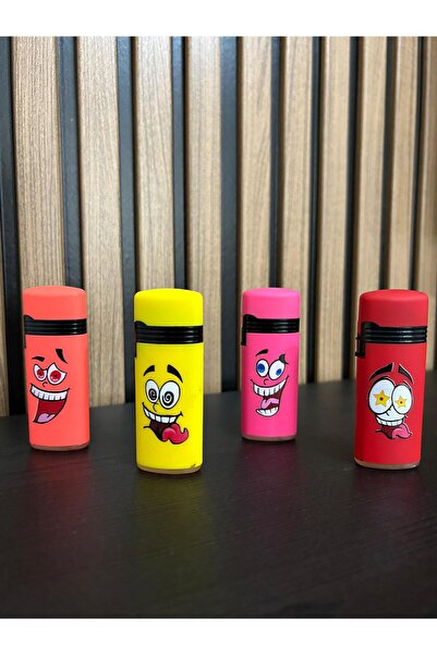 Hunter Komik Yüz Desenli Jet Alevli Çakmak - Rüzgar Geçirmez