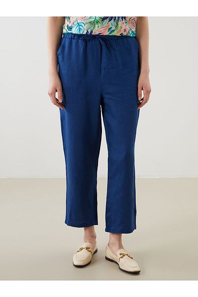 LC Waikiki New Season Elastic Waist Linen Women's Trousers - S5K576Z8