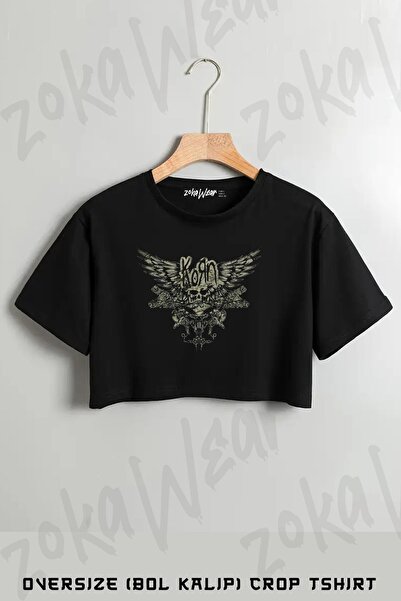 ZOKAWEAR تي شيرت مطبوع عليه فرقة كورن، روك، ميتال مقاس كبير