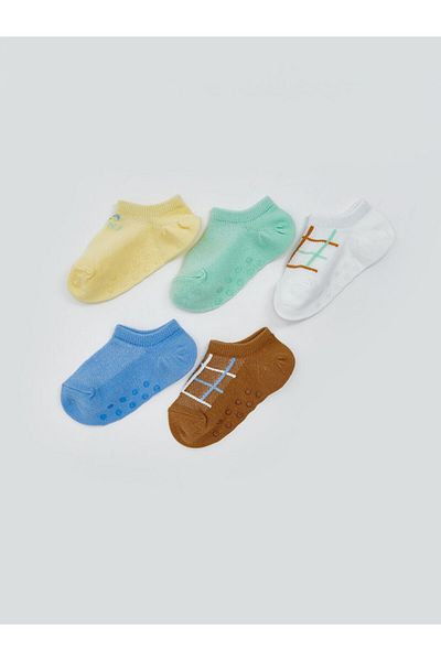 LC Waikiki New Season Printed Baby Boy Booties Socks 5-Piece - S5Hp17Z1