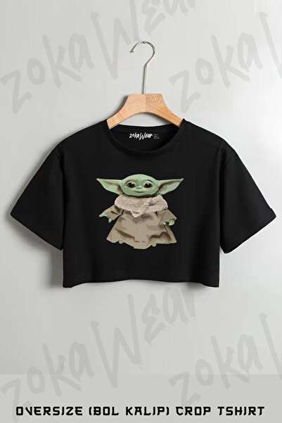 ZOKAWEAR Baby Yoda εμπριμέ υπερμεγέθη Crop T-Shirt
