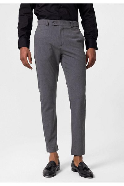 Antioch Gray Men's Slim Fit Fabric Trousers