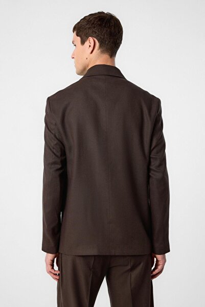 Antioch Brown Relax Fit Linen Blended Men's Blazer Jacket