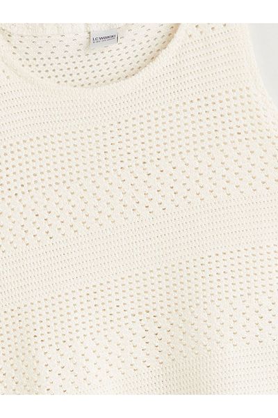 LC Waikiki New Season Crew Neck Openwork Girls Undershirt - S5Qo39Z4