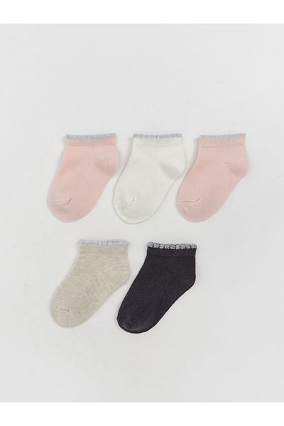 LC Waikiki Pink Basic Baby Girl Booties Socks 5 Pcs
