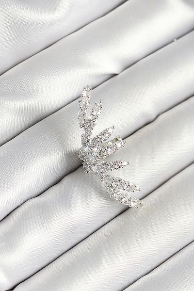 Skygo Brass Zircon Stone Paved Silver Color Women's Right Cartilage Earring - Tj-Bkp10628